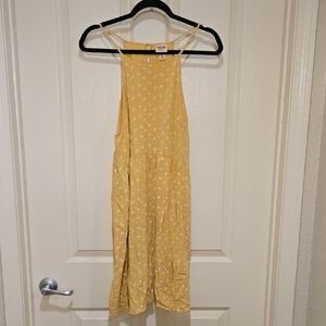 Mossimo Supply Co. Butter Yellow Dress with White Floral Pattern